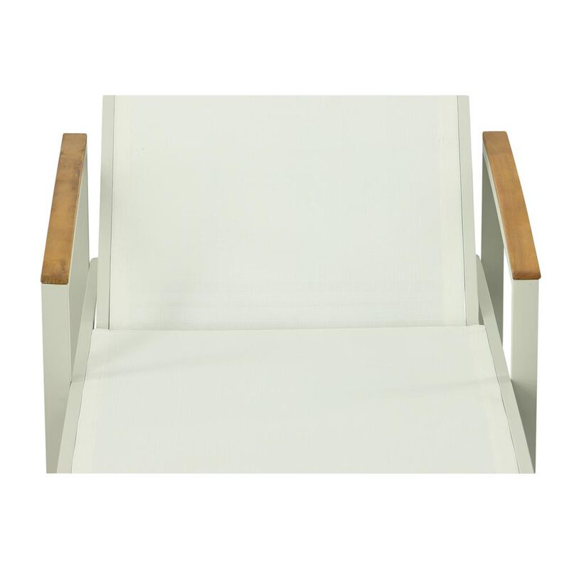 Carolina Living Braylee Reclining Chaise Lounge - Natural/White