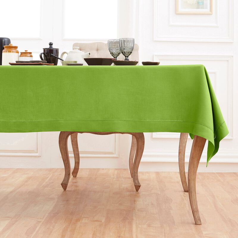 Solino Home 100% Pure Linen Tablecloth | Classic Hemstitch for Valentines