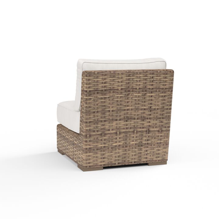 Havana Armless Club in Canvas Flax w/ Self Welt