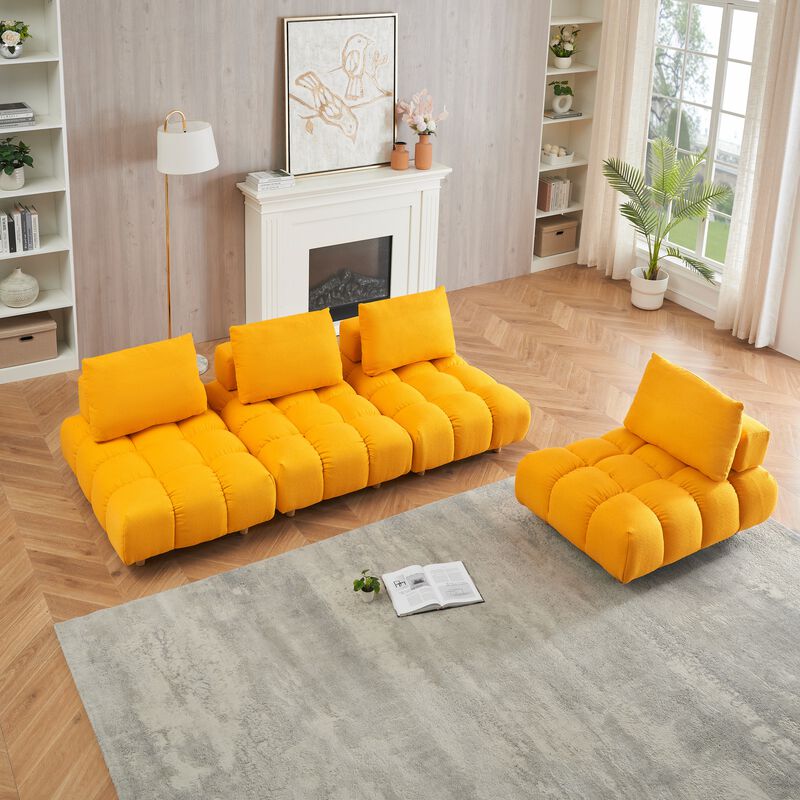 Merax 4 Seats Free Combination Teddy Fabric Sofa