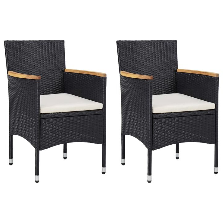 vidaXL 3 Piece Garden Dining Set Black
