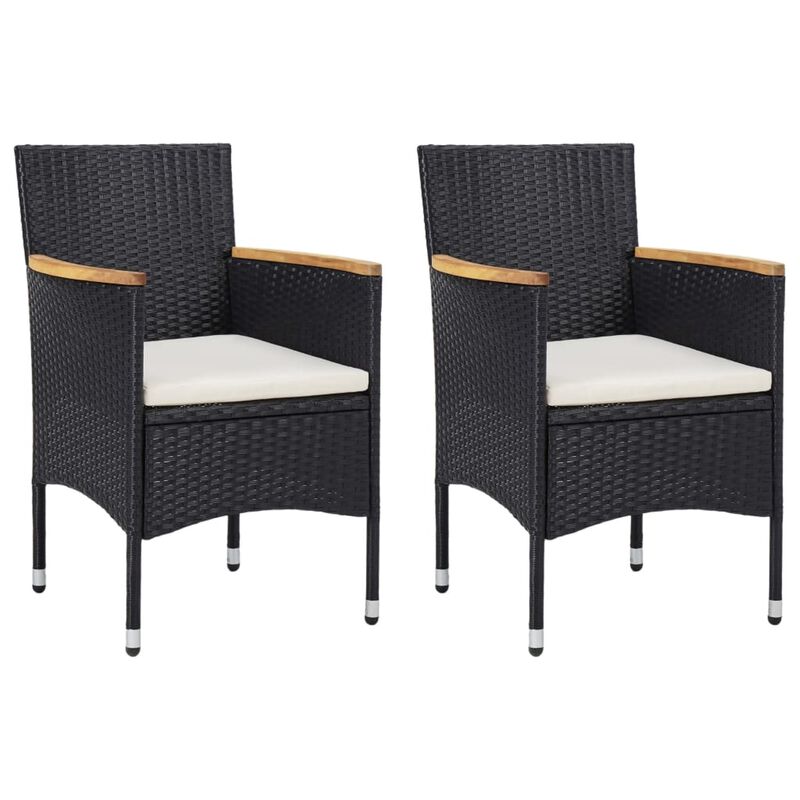 vidaXL 3 Piece Garden Dining Set Black