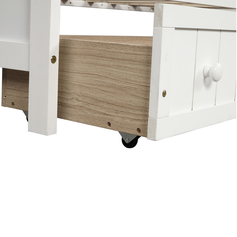 Merax Wooden Daybed with Trundle Bed