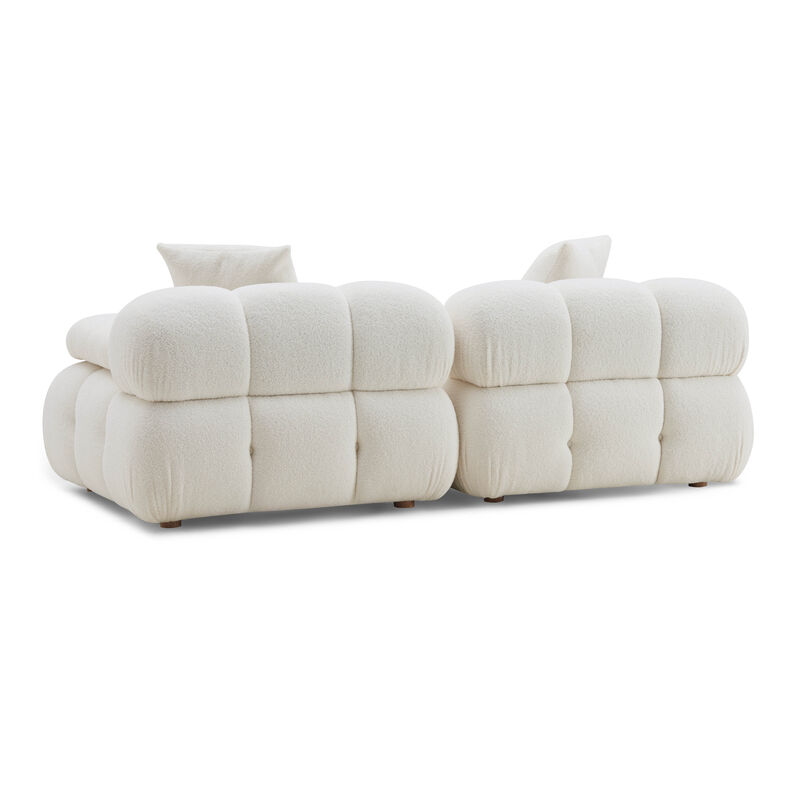 Calliope Cafe Au Lait Performance Velvet Modular Loveseat