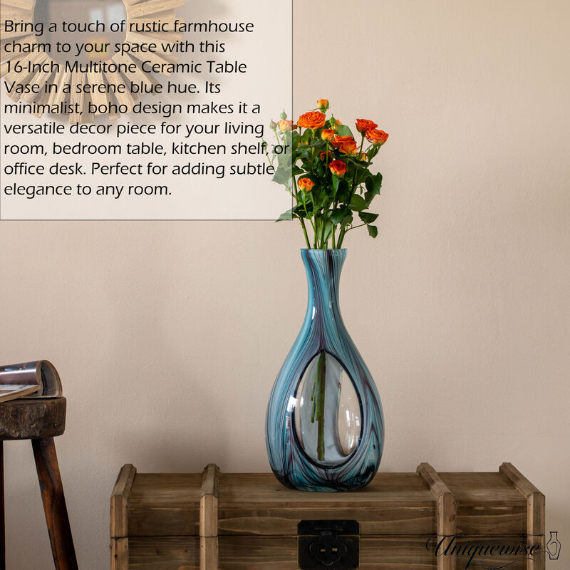 16-Inch Multitone Ceramic Table Vase