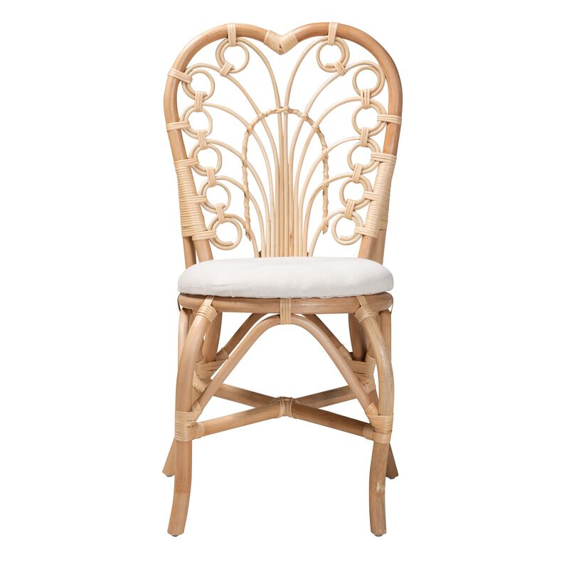 Bali & Pari Jerica Modern White Rattan Dining Chair