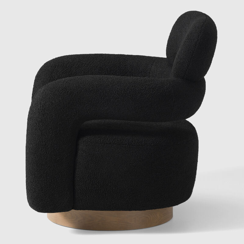 WestinTrends Mid-Century Modern Sherpa Swivel Barrel Accent Chair