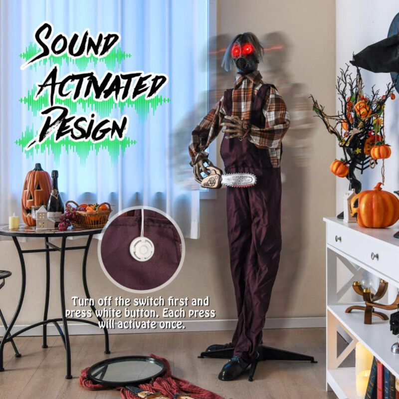 Hivvago Halloween Animatronic Shaking Haunted Man with Lights and Sound