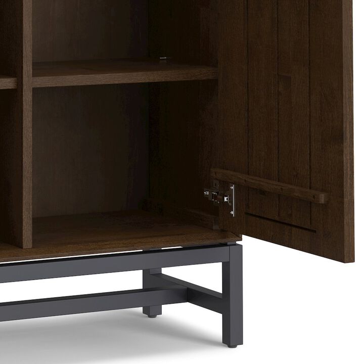 Simpli Home Banting Solid Hardwood Entryway Storage Cabinet In Walnut Brown