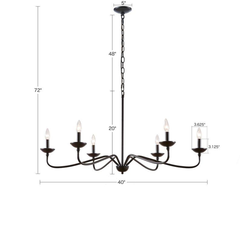 Brighton 6-Light Farmhouse Metal Chandelier