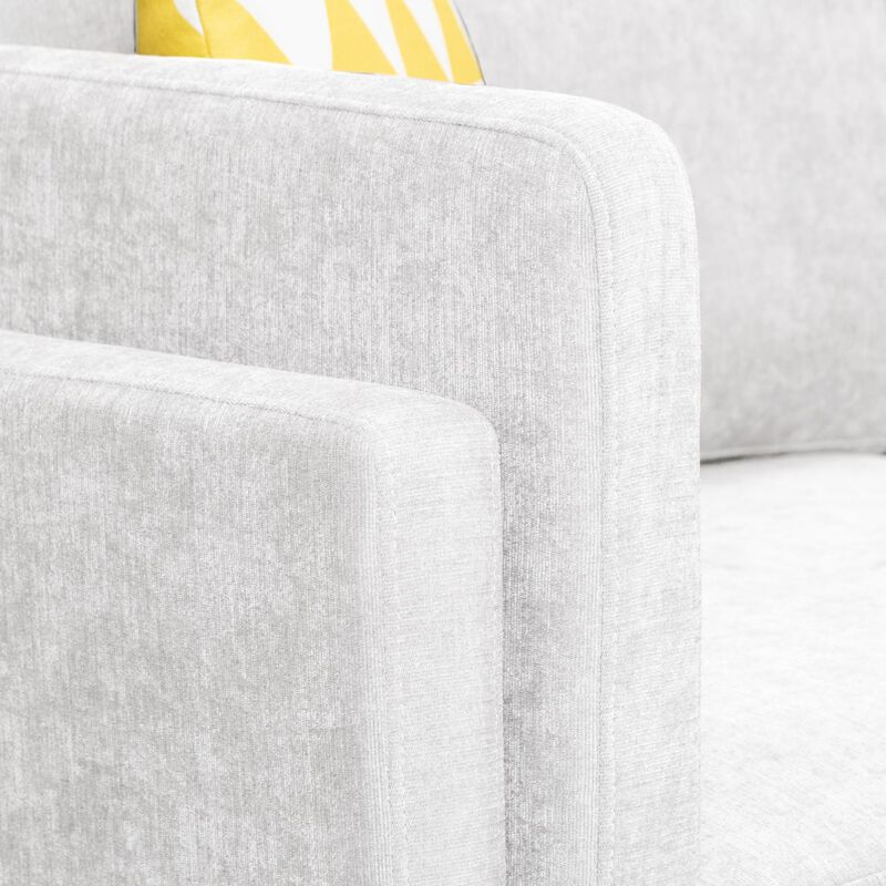 72.4 in. W Square Arm Chenille Modern Straight Sofa with Pillows