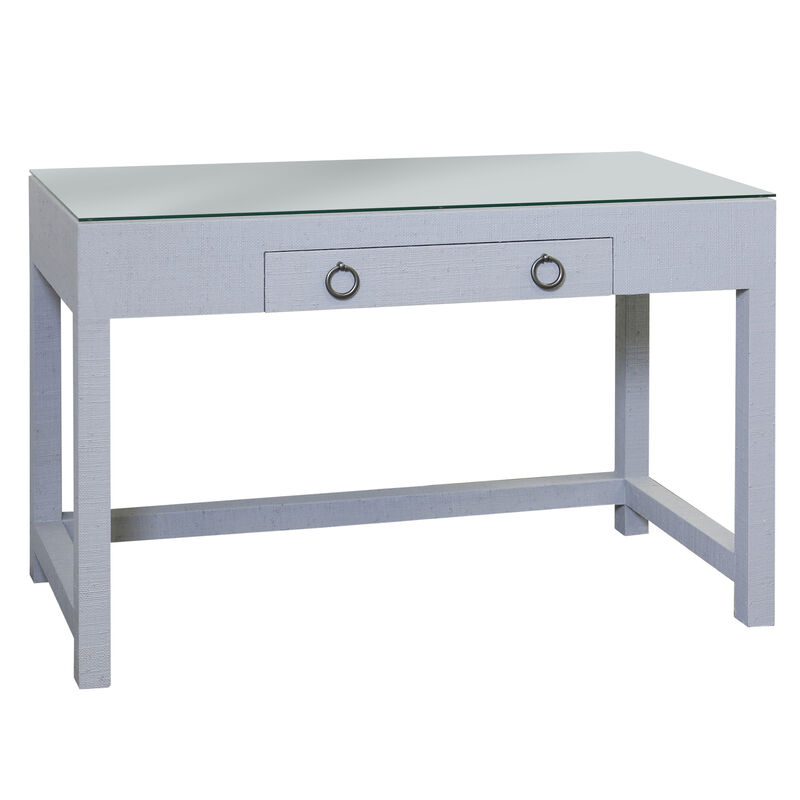 Shadow Gray Woven Raffia Desk