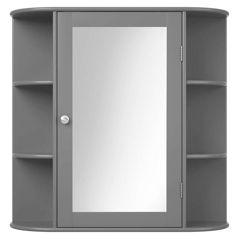 Costway Multipurpose Mount Wall Surface Bathroom Storage Cabinet Mirror White