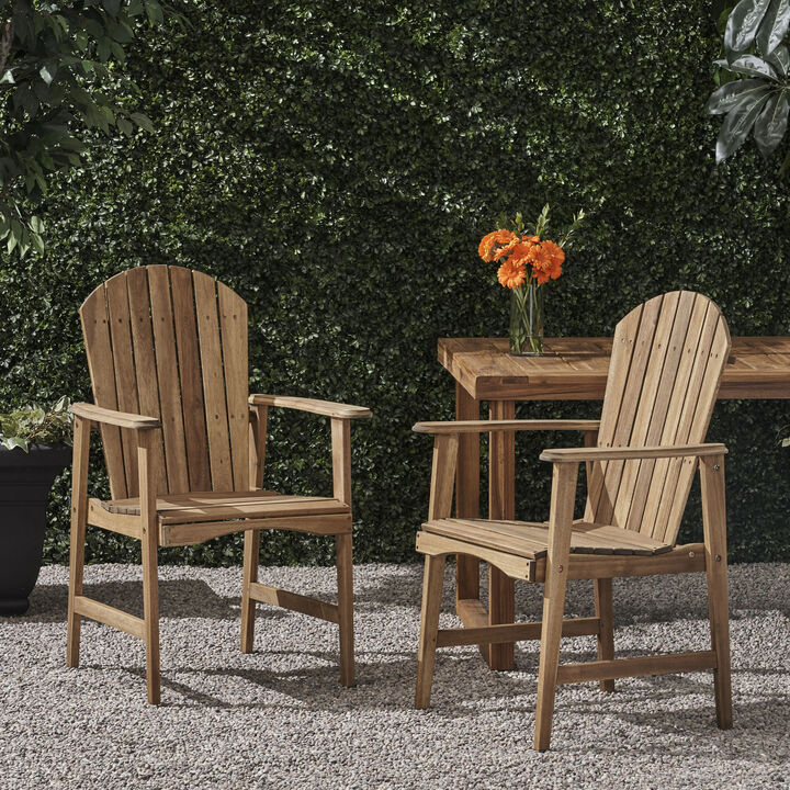 Merax Outdoor Weather Resistant Acacia Wood Adirondack Chairs of 2