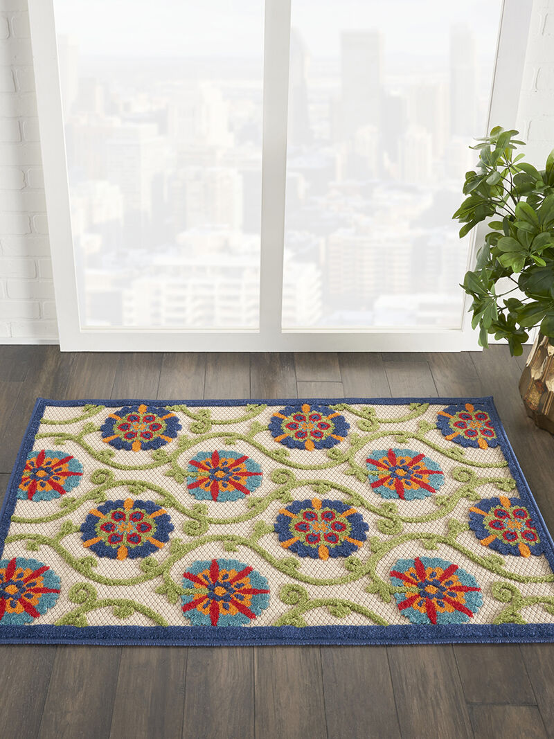 Aloha ALH19 Blue/Multicolor 3'6" x 5'6" Rug