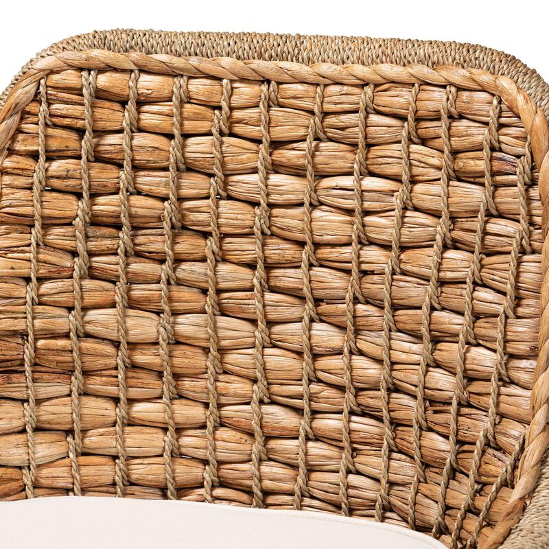 Baxton Studio Kyle Modern Bohemian Natural Woven Rattan Dining Side Chair With Cushion