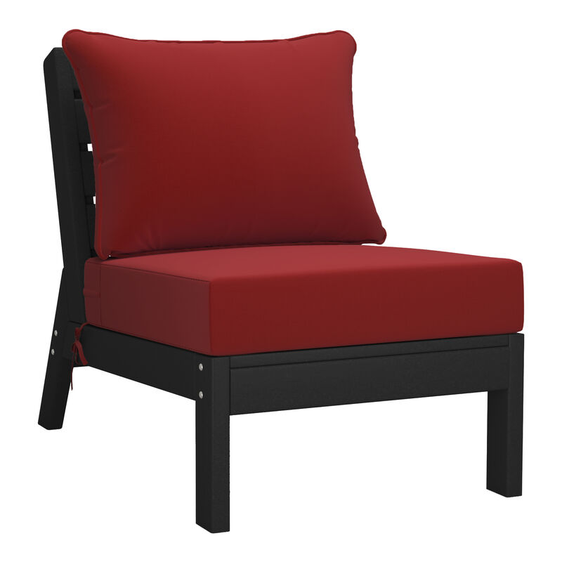WestinTrends Outdoor Patio HDPE Sectional Sofa with Patio Cushions