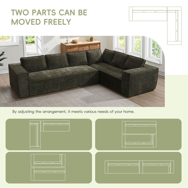 Merax Modern L-Shaped Cloud Sofa Set for Living Room