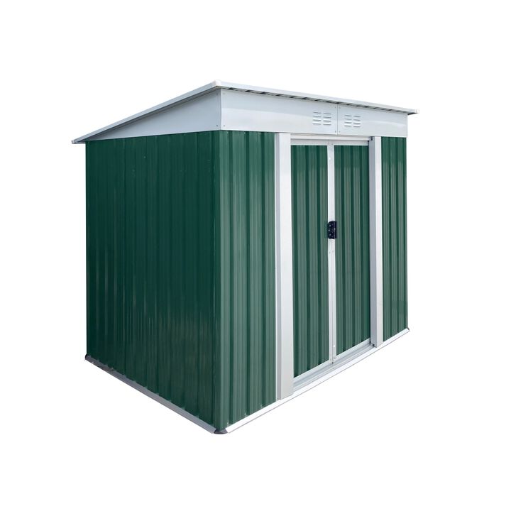 MONDAWE Outdoor Storage Sheds 6FTx4FT Pent Roof with Aluminum Alloy Frame