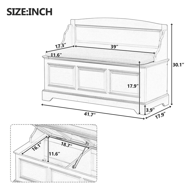 Merax Shoe Storage Bench with Removable Cushion