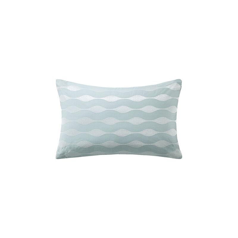 Gracie Mills Celina Seaside Serenity Cotton Embroidered Oblong Pillow