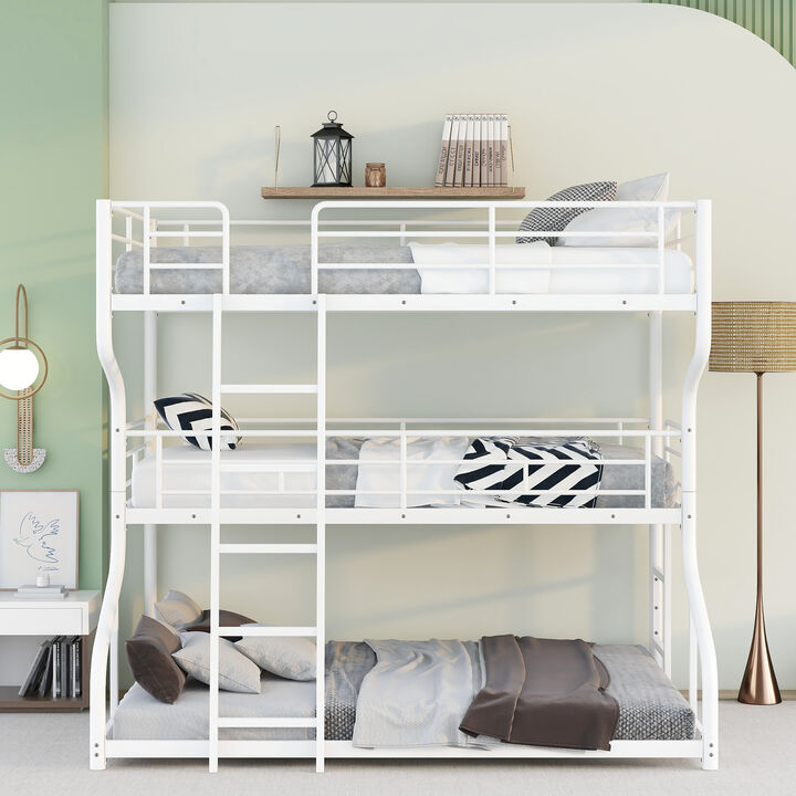 Merax Bedroom Triple Bunk Bed with Ladders