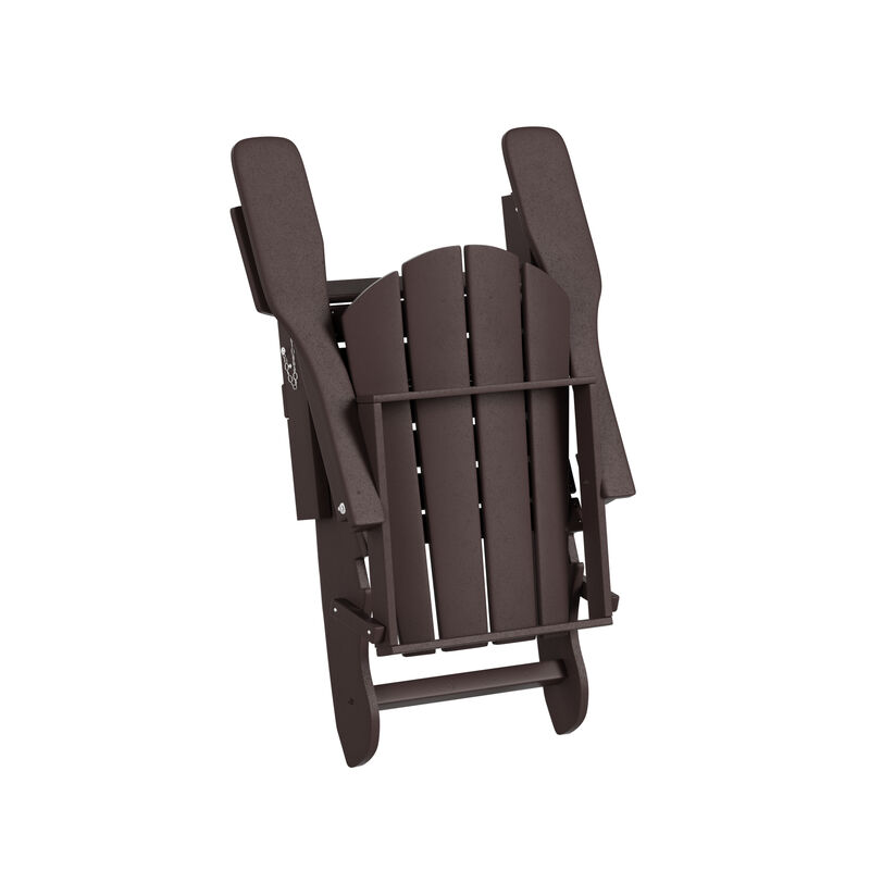 WestinTrends 4-Piece Folding Adirondack Chair With Footrest Ottoman Set