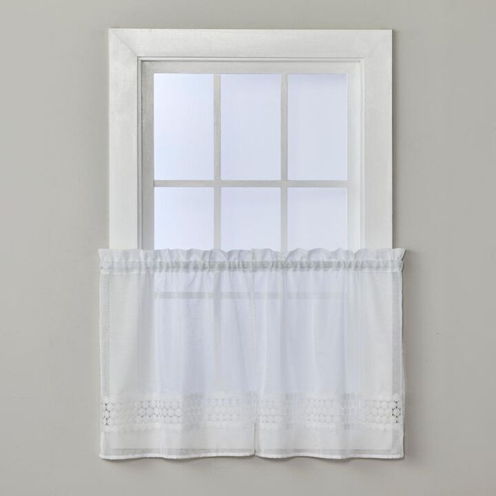 SKL Home By Saturday Knight Ltd Daisy Lace Tier Pair - 56X36", White