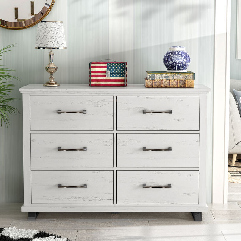 FESTIVO Spacious and Stylish 52" Extra-Wide 6-Drawer Dresser