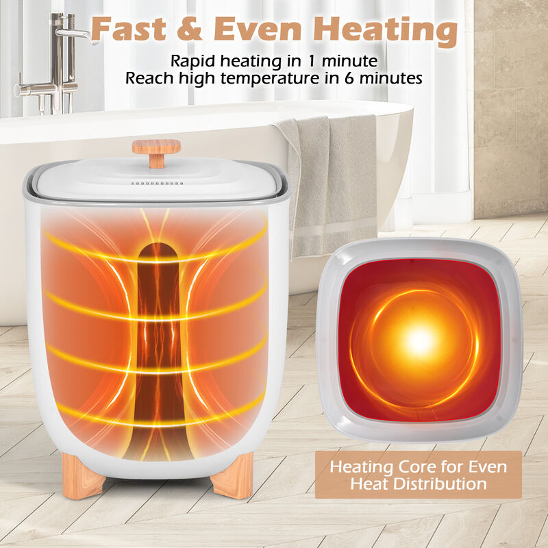 Towel Warmer Bucket with 2 Temperature Settings and Auto Shut Off