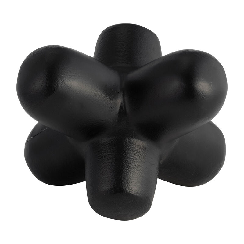 Black Geometric Orb Sculpture