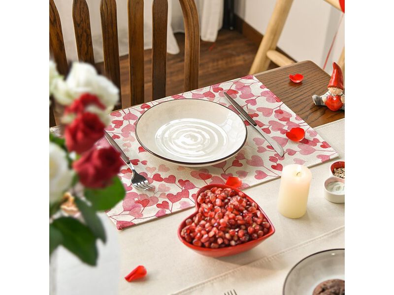 Artoid Mode Pink Love Valentine's Day Placemats Set of 4