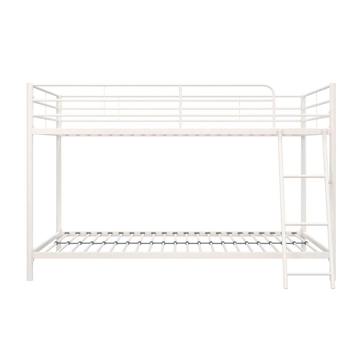 Atwater Living Bloor Small Space Metal Bunk Bed with Ladder and Safety Railings