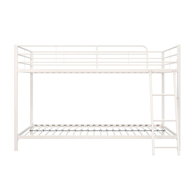 Atwater Living Bloor Small Space Metal Bunk Bed with Ladder and Safety Railings