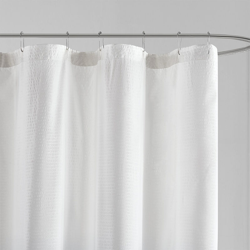 Gracie Mills Sid Modern Seersucker Ombre Printed Shower Curtain