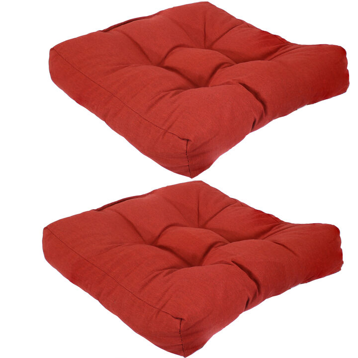 Sunnydaze Outdoor Square Olefin Tufted Seat Cushions - Set of 2