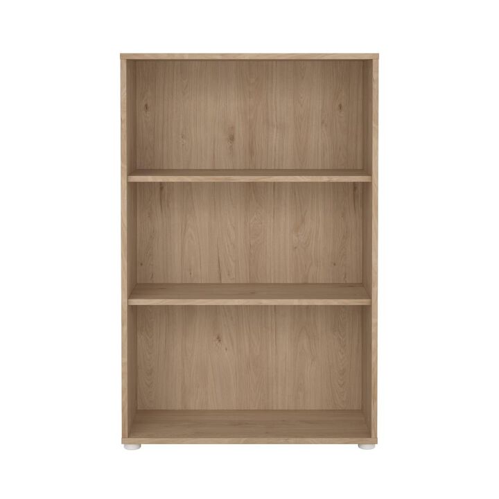 Tvilum Adjustable 3 Shelf Bookcase, Open Storage Home Office Bookshelf, Jackson Hickory