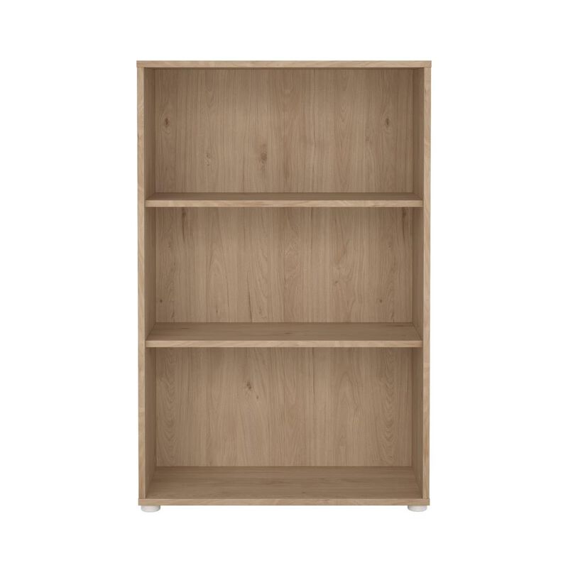 Tvilum Adjustable 3 Shelf Bookcase, Open Storage Home Office Bookshelf, Jackson Hickory