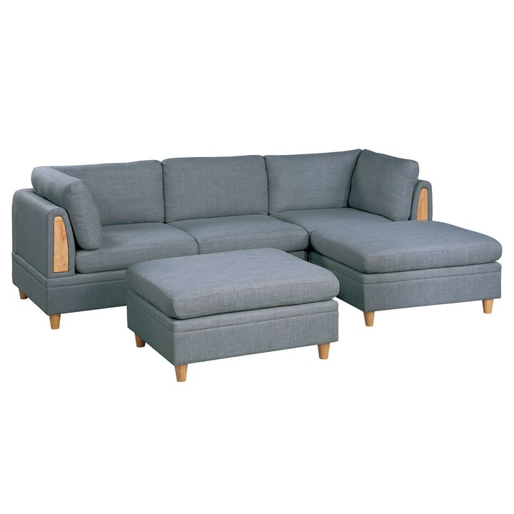 5 Piece Modular Sectional Set with Ottomans
