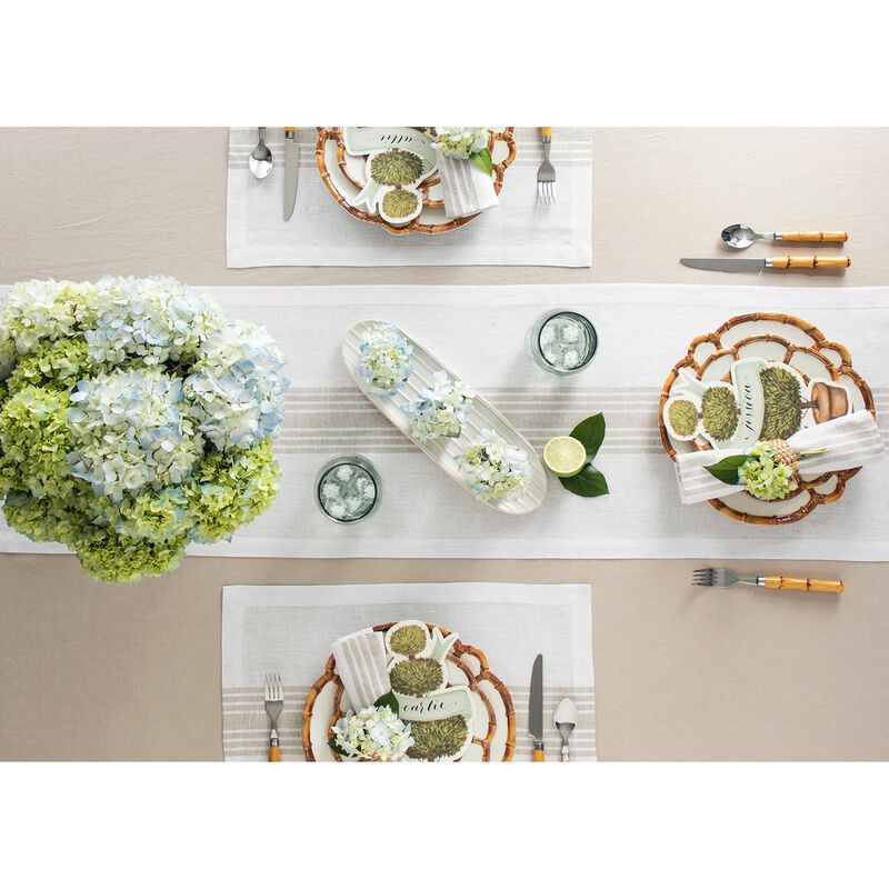 Solino Home 100% Pure Linen Table Runner | Farmhouse