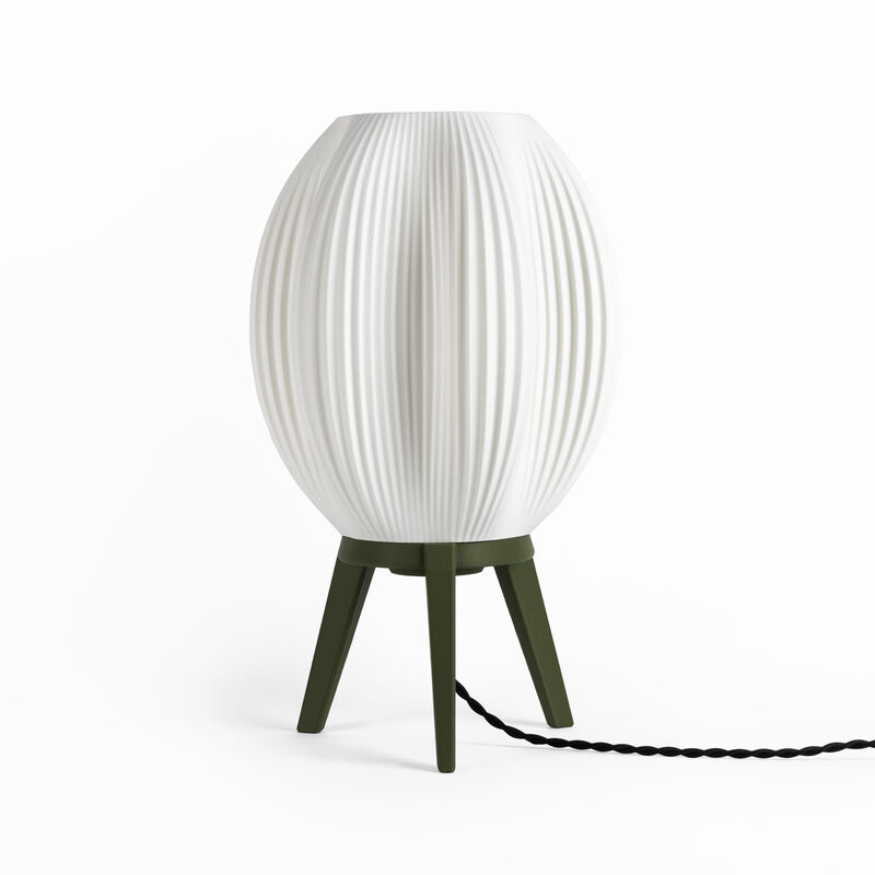 Wavy Modern Contemporary Plant-Based PLA 3D Printed Dimmable LED Table Lamp