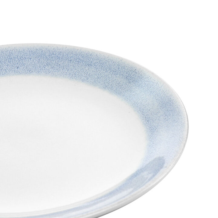 Martha Stewart 11 Inch Stoneware Dinner Plate with Blue Rim