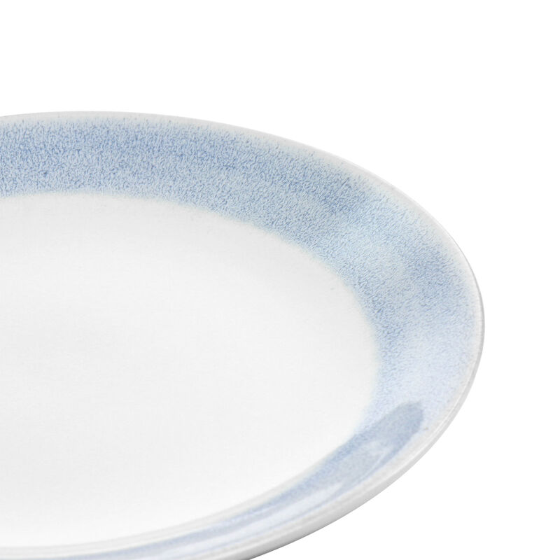 Martha Stewart 11 Inch Stoneware Dinner Plate with Blue Rim