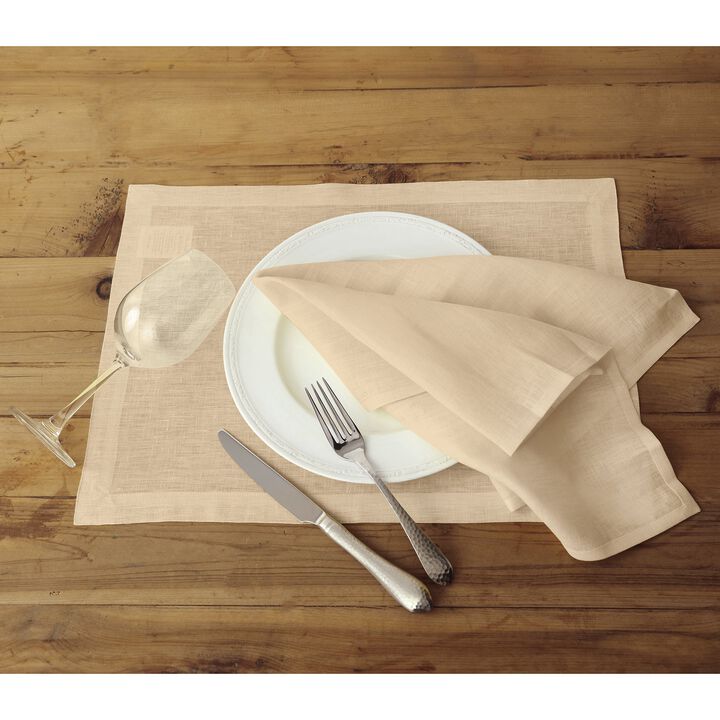 Solino Home 100% Pure Linen Placemats 14 x 19 Inch Set of 4 | Fete