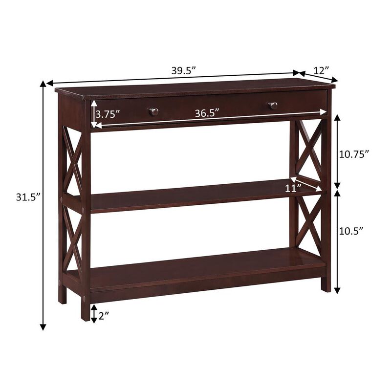 Convience Concept, Inc. Oxford 1 Drawer Console Table with Shelves