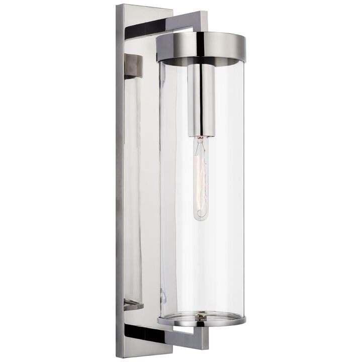 Liaison Large Bracketed Outdoor Wall Sconce in Polished Nickel