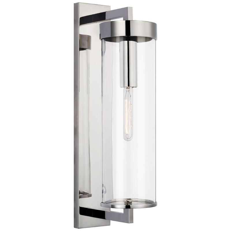 Liaison Large Bracketed Outdoor Wall Sconce in Polished Nickel