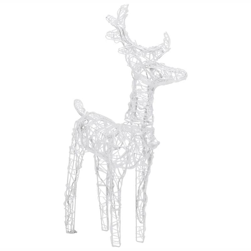 Garden 4pc Reindeer and Sleigh Christmas Decoration, 240 LEDs, White - Benzara
