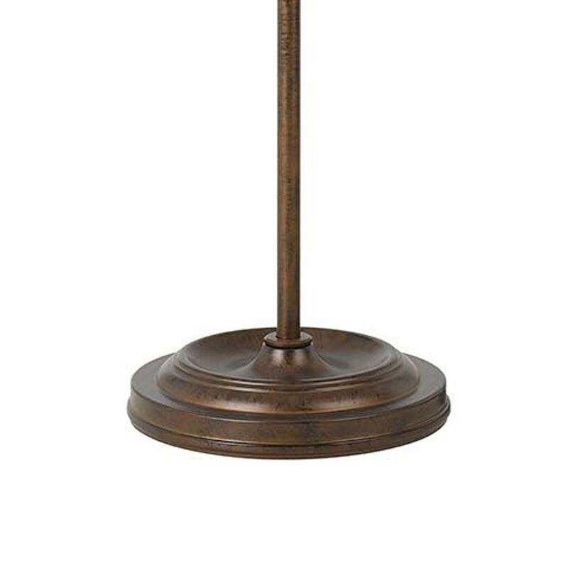Adjustable Height Metal Pharmacy Lamp with Pull Chain Switch, Bronze-Benzara