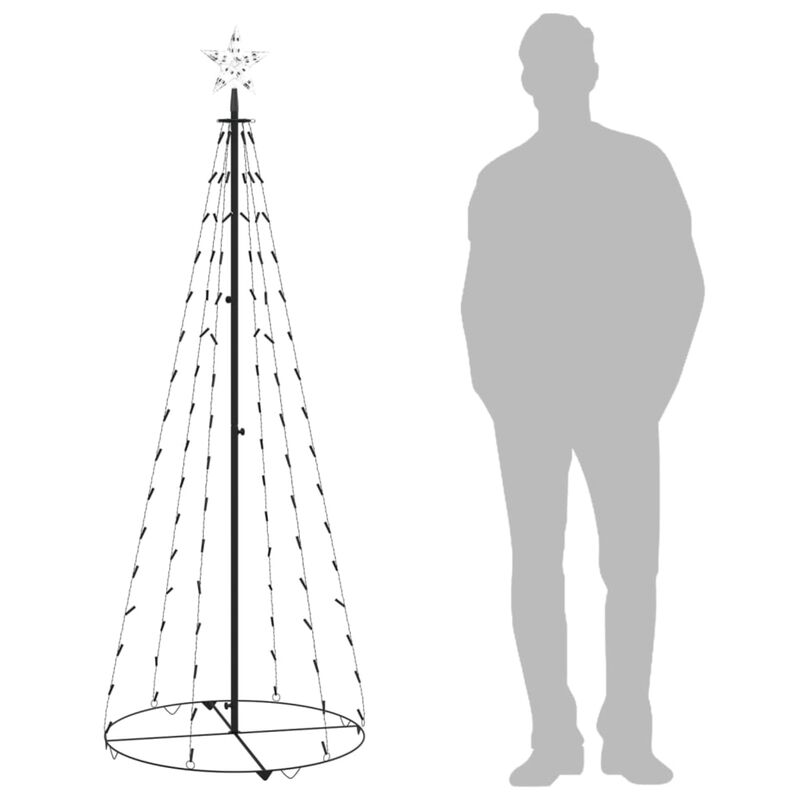 vidaXL Christmas Cone Tree Cold White 100 LEDs Decoration 27.6"x70.9"